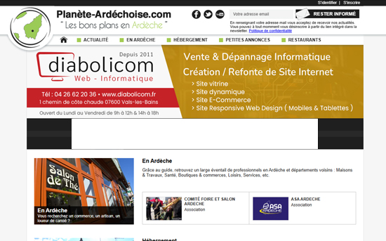 Site internet Planète Ardéchoise
